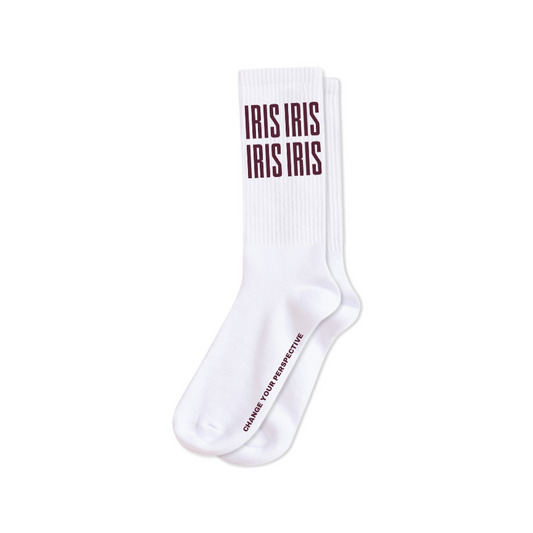 LOGO SOCKS QUAD (WHITE/BURGUNDY)