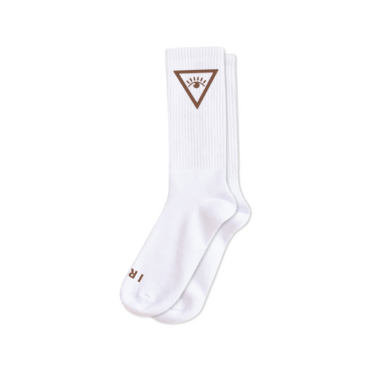 LOGO SOCKS (WHITE/BROWN)